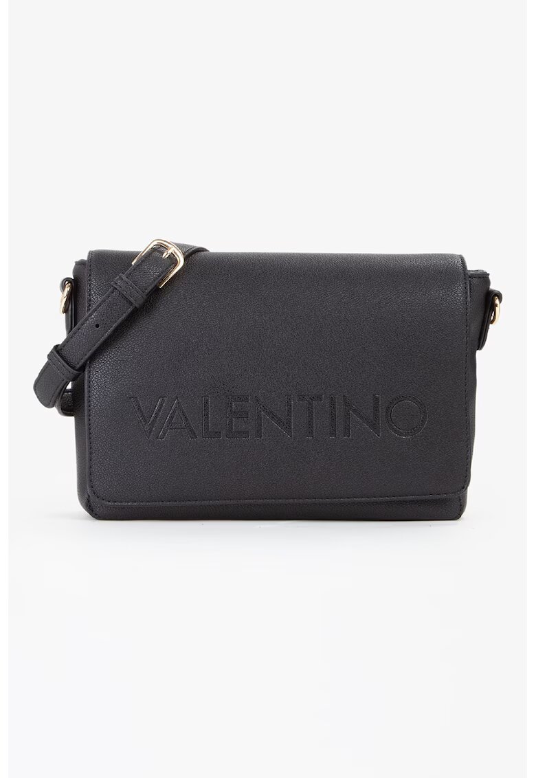 Valentino Bags Geanta din piele ecologica cu bareta de umar si logo in relief - Negru