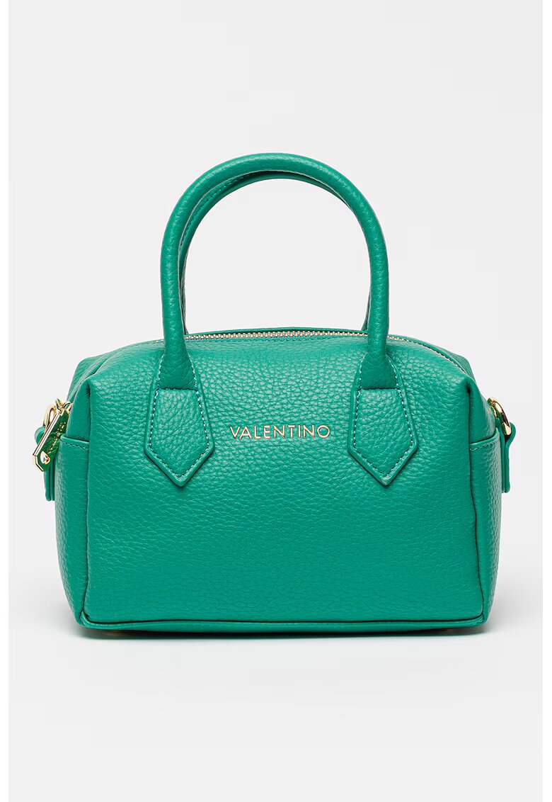 Valentino Bags Geanta din piele ecologica cu maner - fermoar si logo - Verde aquamarin