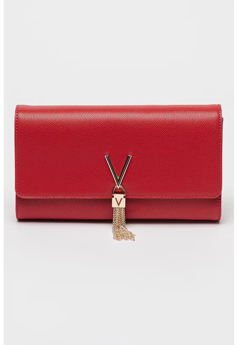 Valentino Bags Geanta plic cu bareta din lant Divina - Rosu inchis