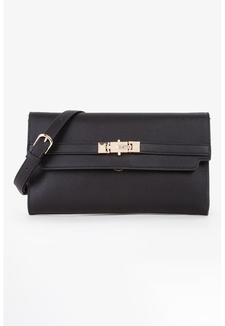 Valentino Bags Geanta plic de piele ecologica cu bareta detasabila - Negru