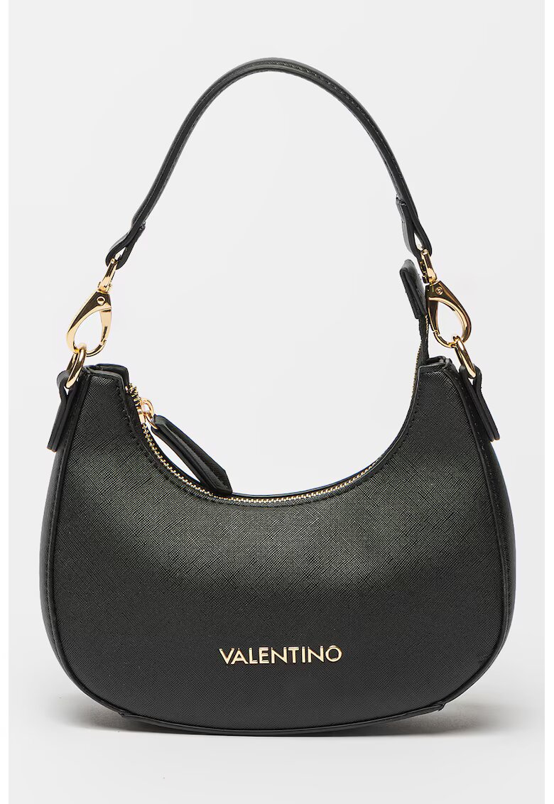 Valentino Bags Geanta semiluna din piele ecologica cu bareta detasabila cu logo Zero - Negru