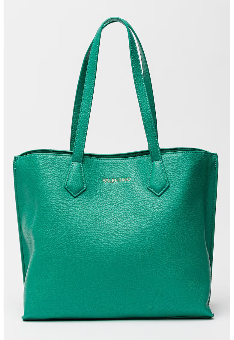 Valentino Bags Geanta shopper de piele ecologica cu barete ajustabile de umar - Verde aquamarin