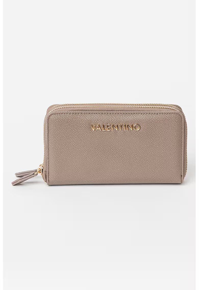 Valentino Bags Portofel de piele ecologica cu fermoar si doua compartimente Divina - Maro taupe