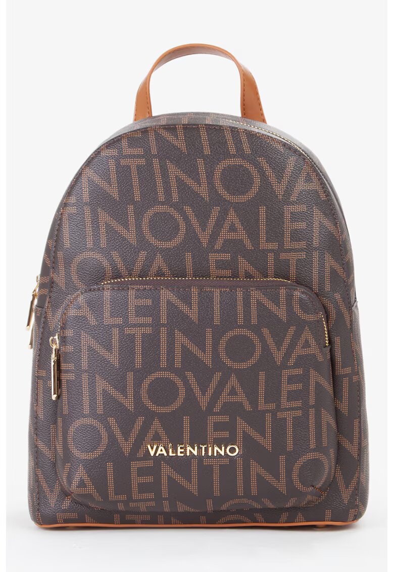 Valentino Bags Rucsac de piele ecologica cu model logo Regina - Maro inchis/Maro scortisoara/Maro deschis