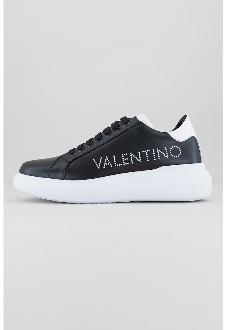 Valentino Pantofi sport unisex de piele cu logo - Negru