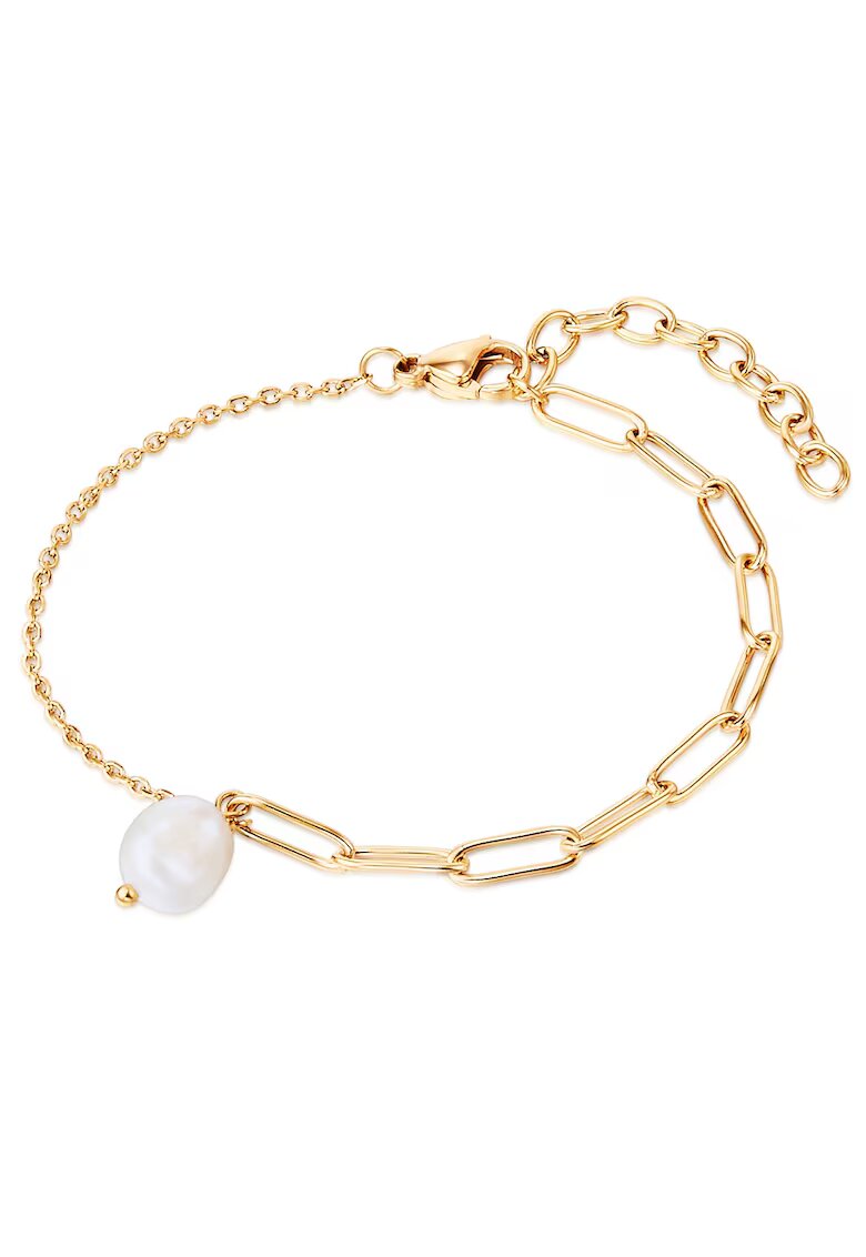 Valero Pearls Bratara de otel inoxidabil placata cu aur de 14K - Auriu