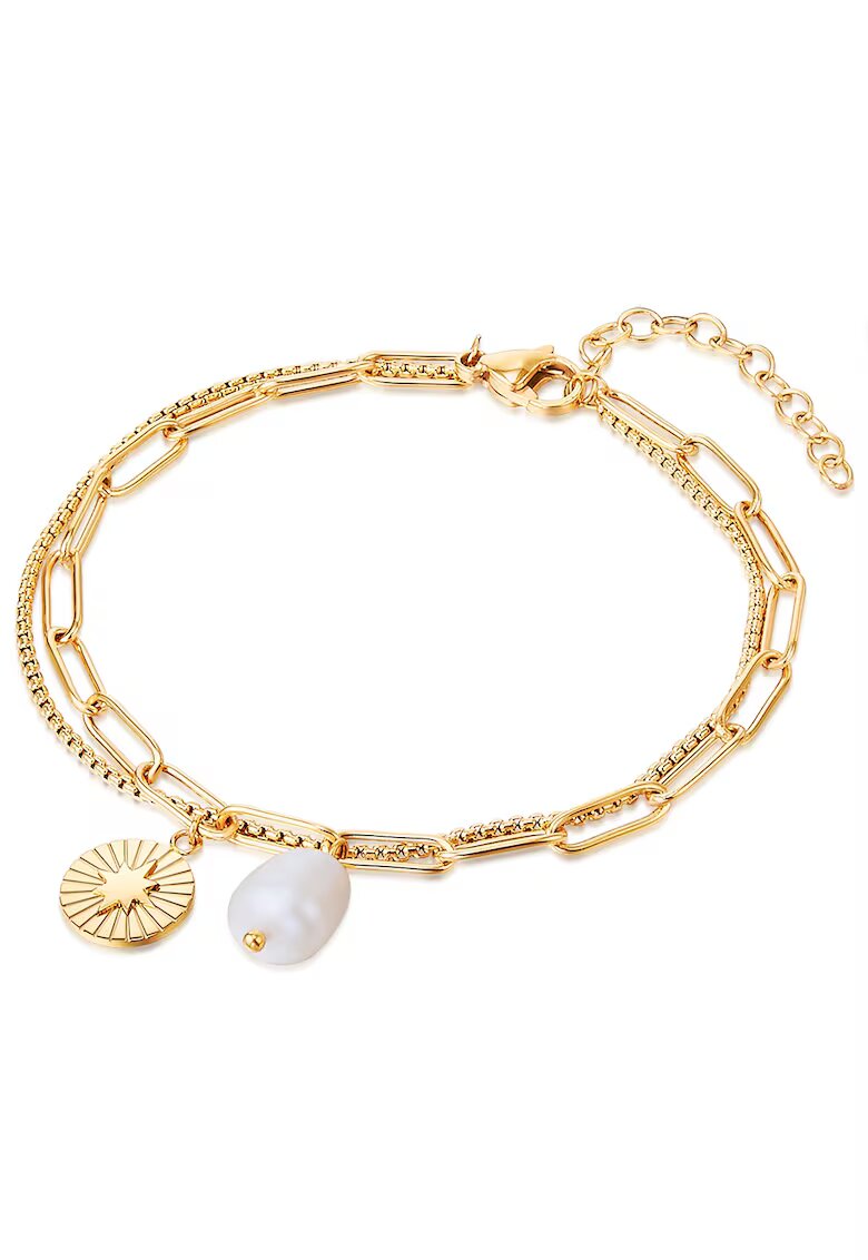 Valero Pearls Bratara stratificata placata cu aur de 14K - Auriu