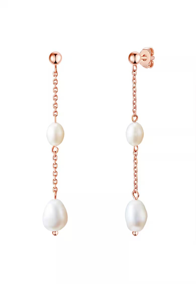 Valero Pearls Cercei drop placati cu aur de 14K - Auriu rose