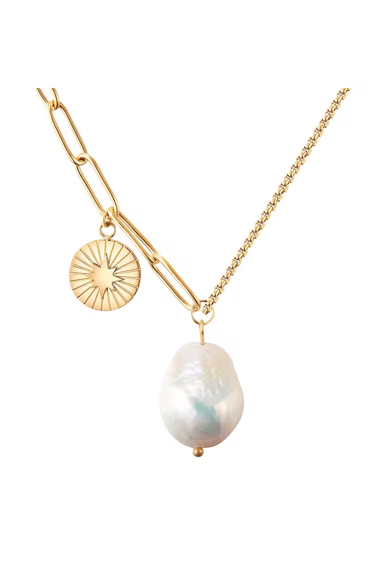 Valero Pearls Colier ajustabil - placat cu aur de 14K - Auriu