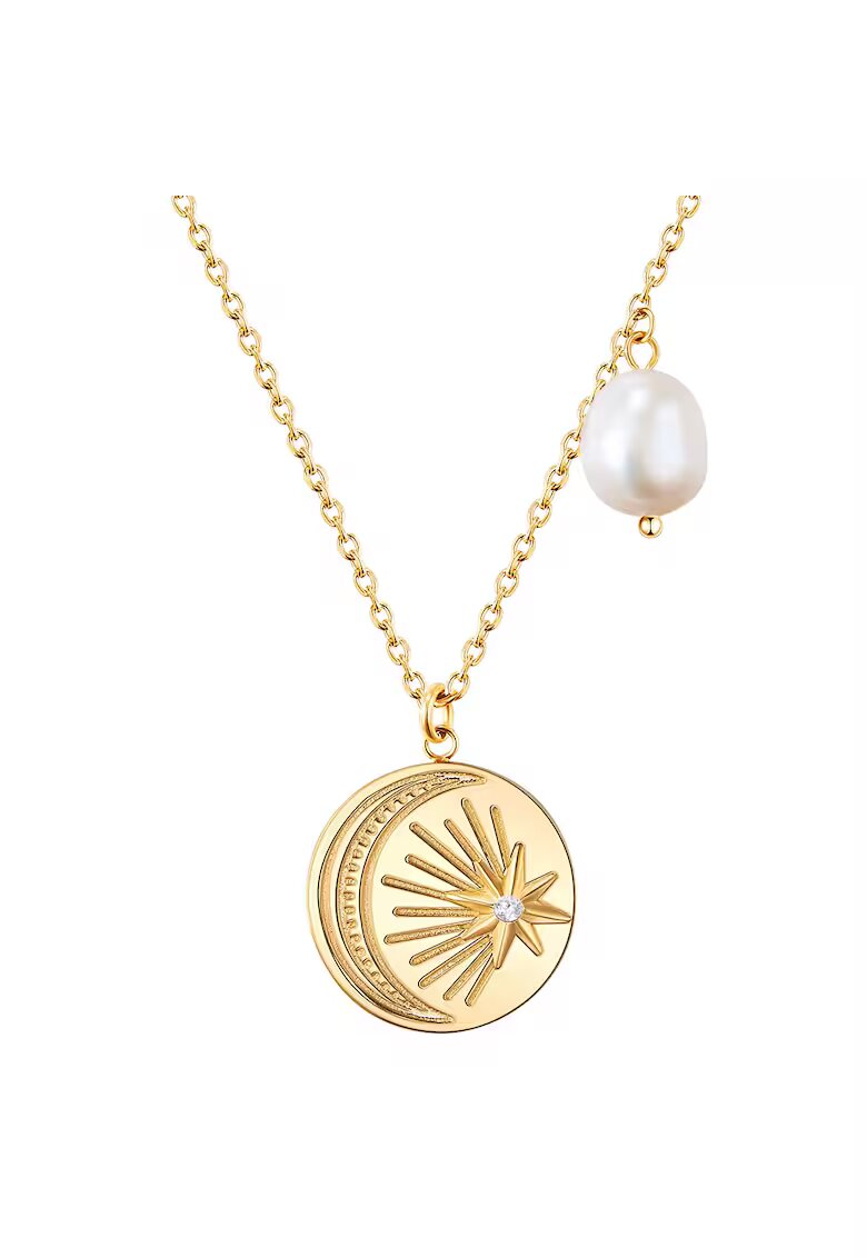 Valero Pearls Colier ajustabil - placat cu aur de 14K - Auriu