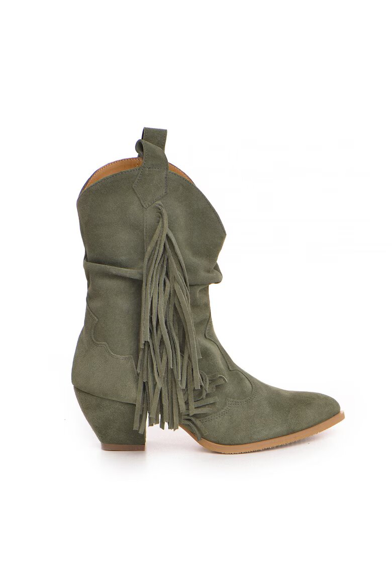 Vanilla Botine cowboy din piele intoarsa - cu franjuri Lituania