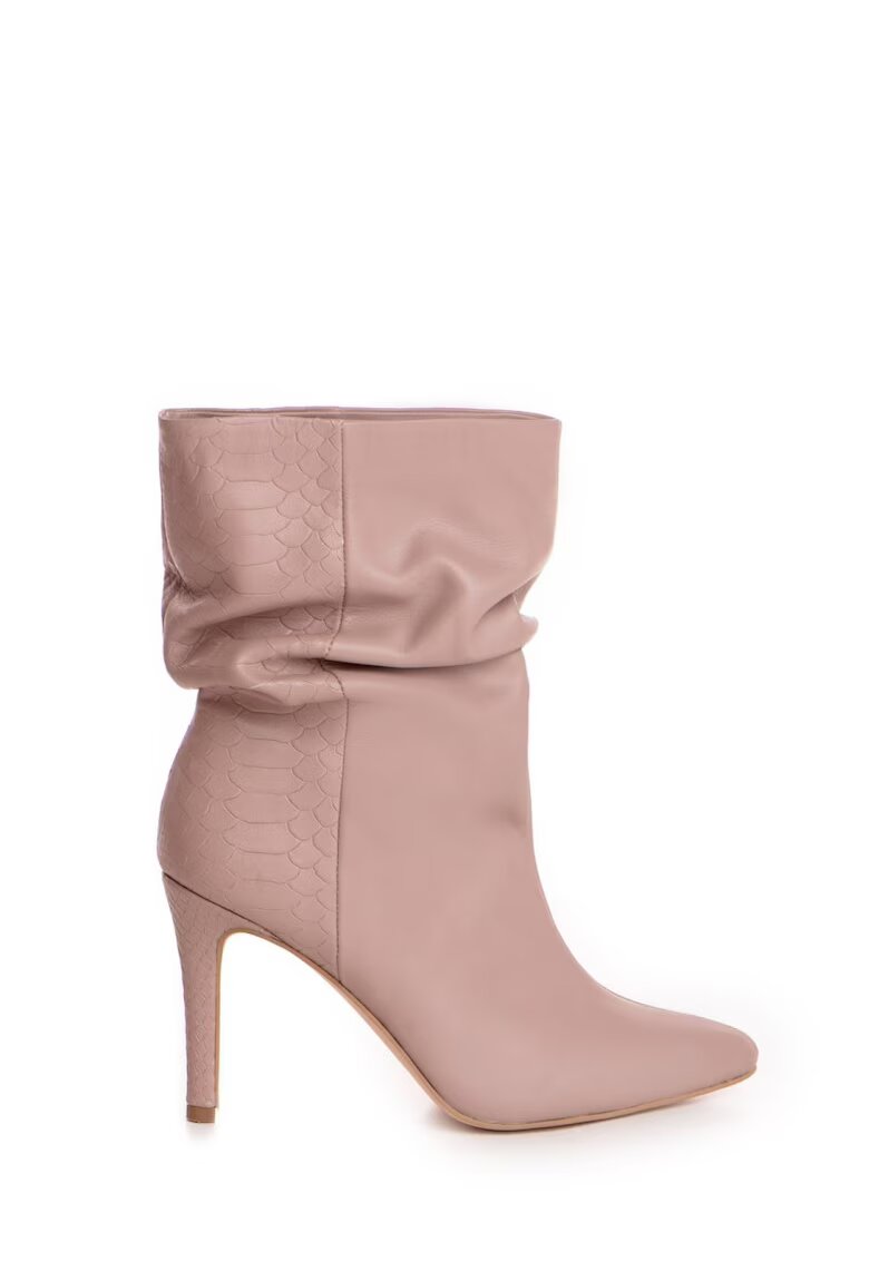 Vanilla Botine de piele cu design drapat Fantasia