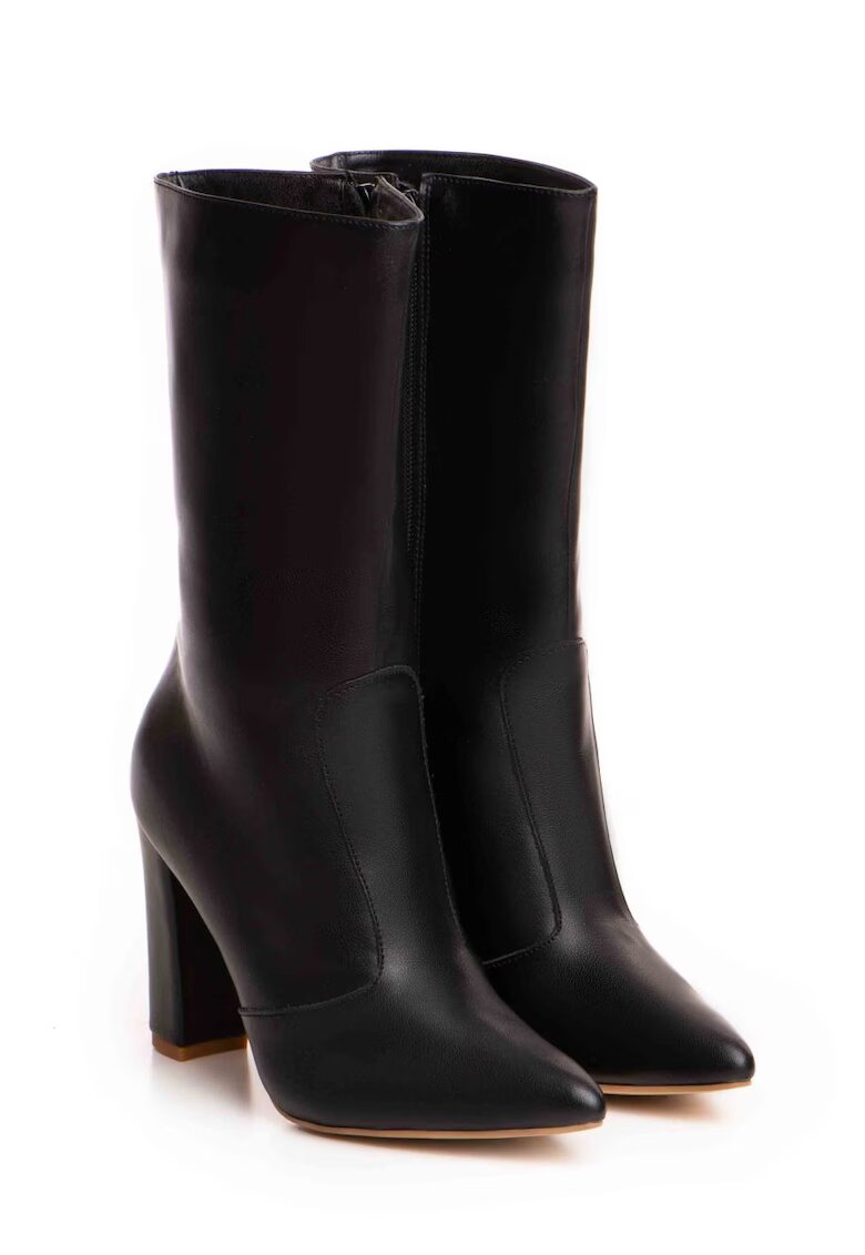 Vanilla Cizme Teo piele naturala de culoare neagra