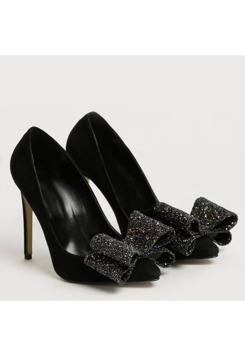 Vanilla Pantofi Stiletto cu toc Catrina piele naturala intoarsa - negri