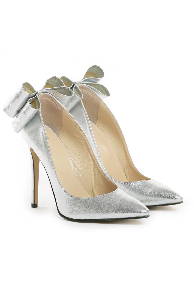 Vanilla Pantofi Stiletto cu toc subtire Cleopatra - piele naturala - argintii
