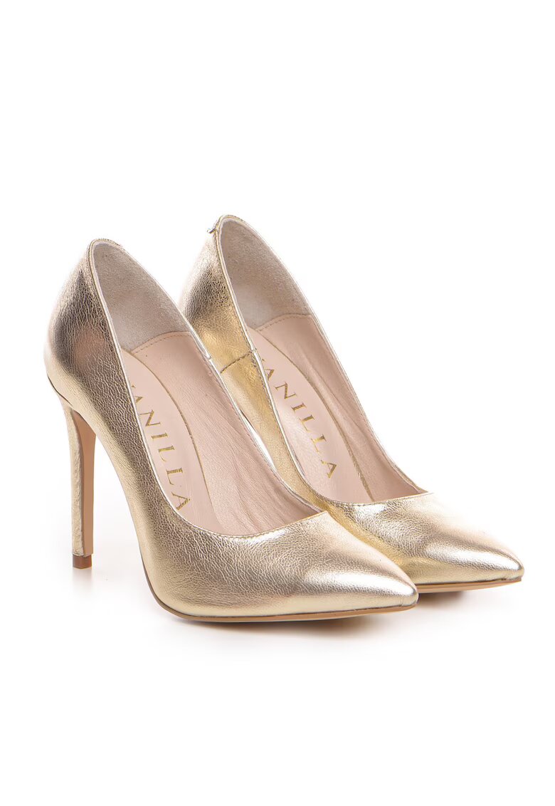 Vanilla Pantofi Stiletto cu toc subtire Corina - piele naturala - aurii