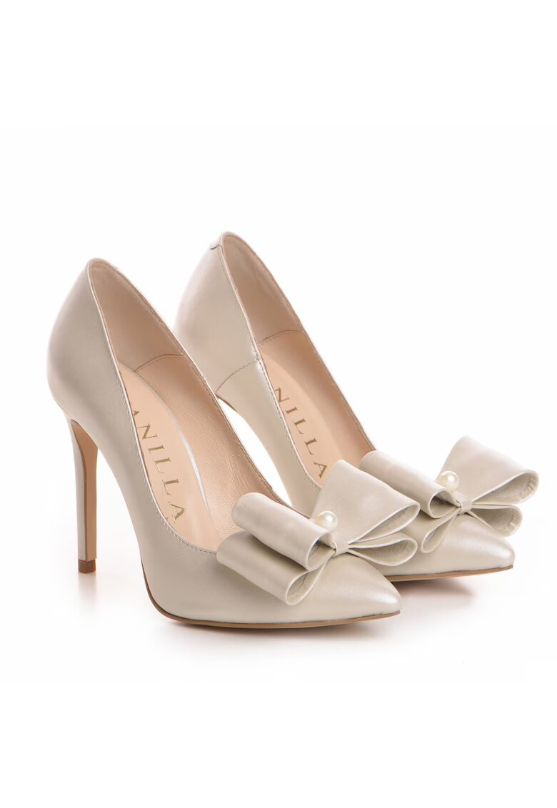 Vanilla Pantofi Stiletto cu toc subtire - piele naturala - ivoire