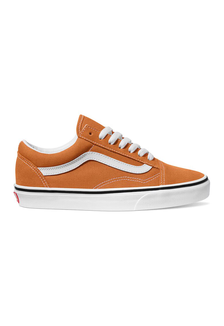 Vans Pantofi sport cu garnituri din piele intoarsa - Alb/Portocaliu