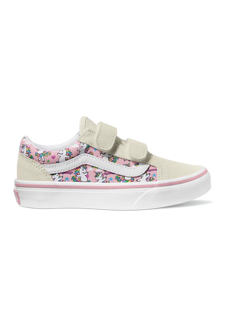 Vans Pantofi sport cu inchidere velcro si model - Roz/Crem