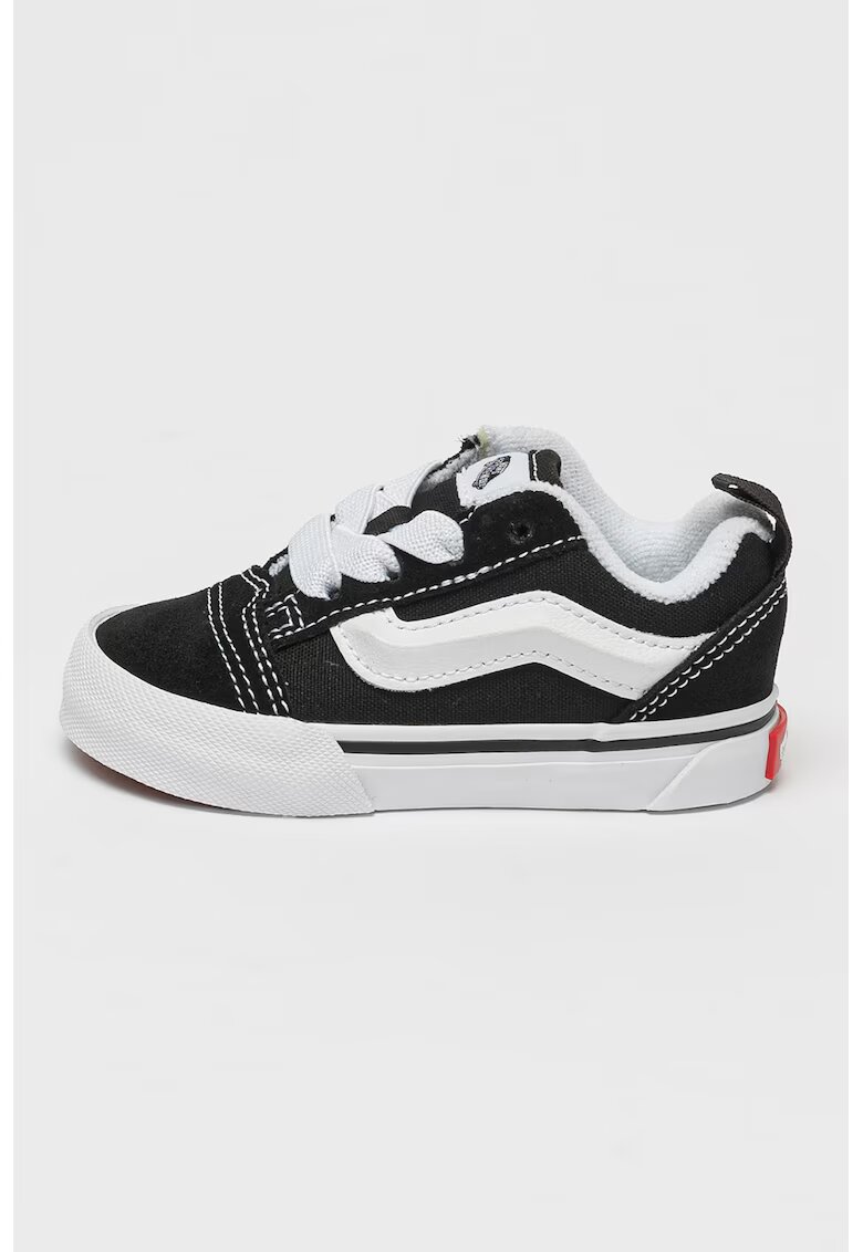 Vans Pantofi sport de panza si piele intoarsa Knu Skool - Alb/Negru