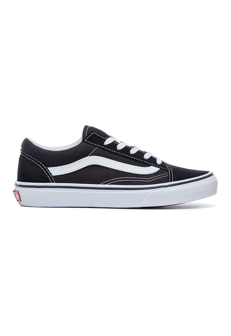 Vans Pantofi sport de panza si piele intoarsa Old Skool - Alb/Negru