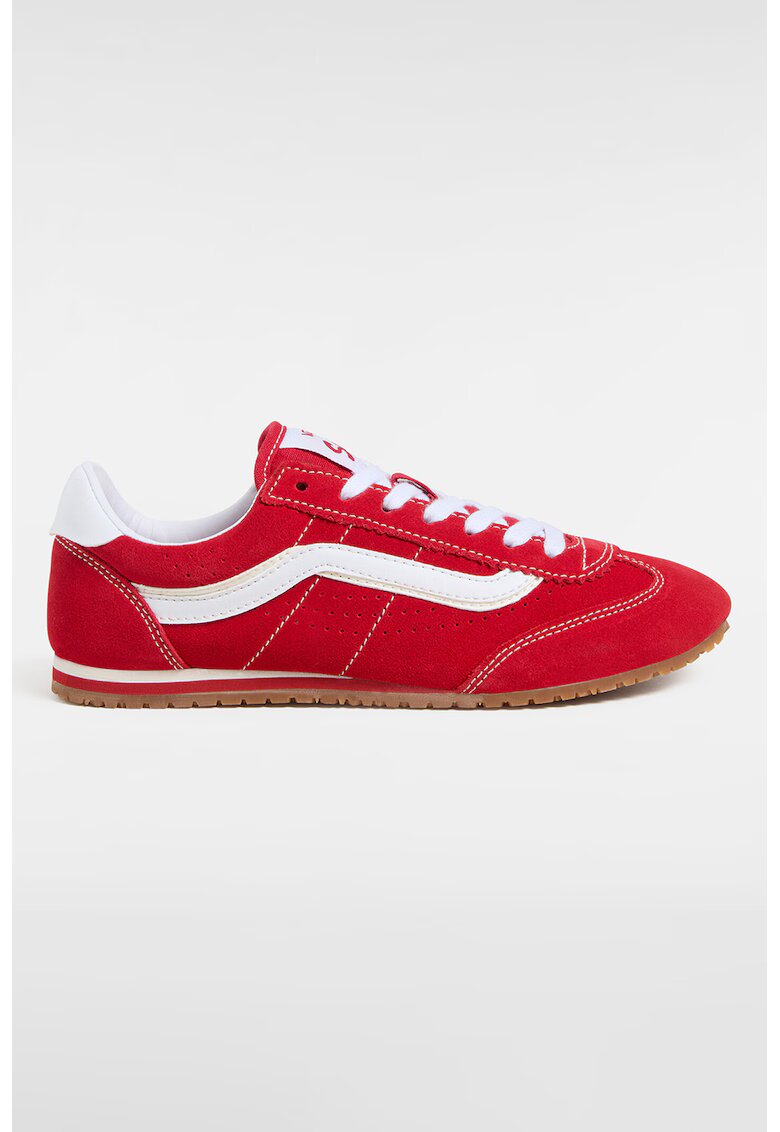 Vans Pantofi sport low cut din piele intoarsa - Rosu vermillion/Alb murdar