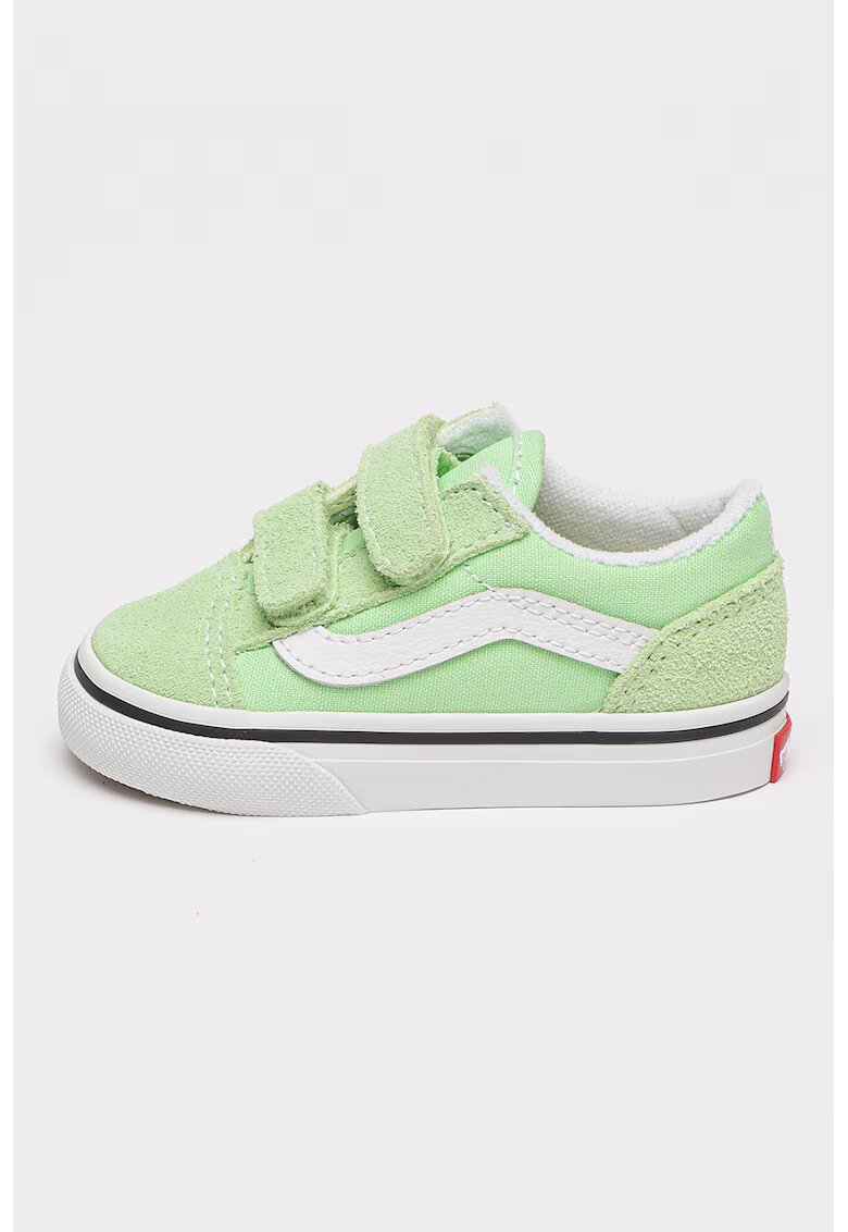 Vans Pantofi sport Old Skool cu garnituri de piele intoarsa si velcro - Verde pal