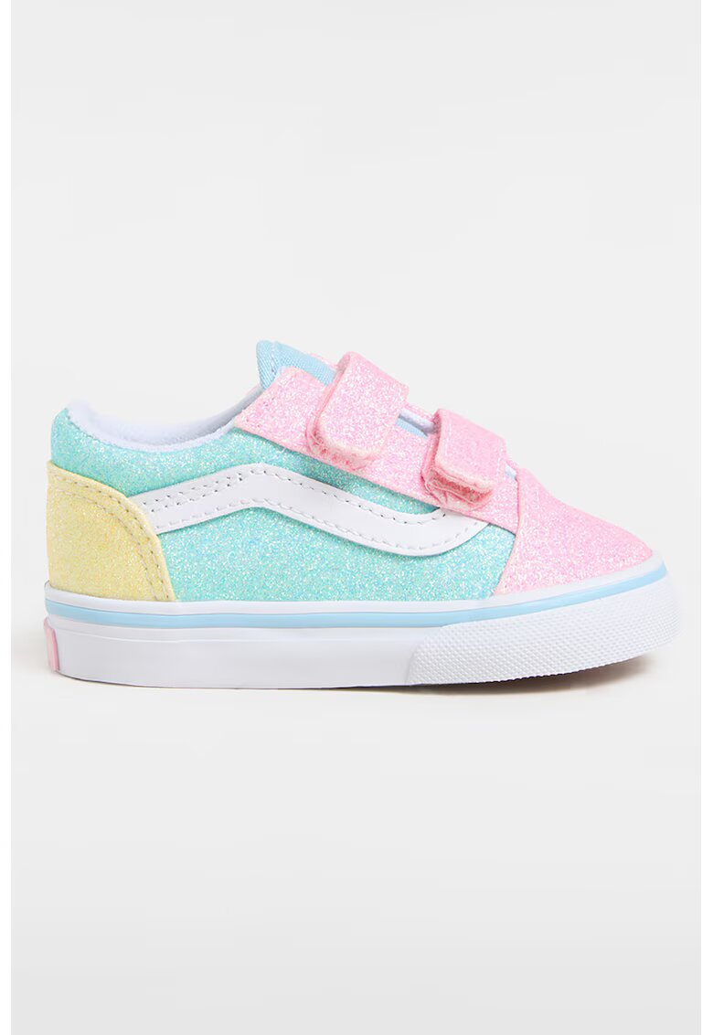 Vans Pantofi sport stralucitori cu inchidere velcro - Roz deschis/Albastru glaciar