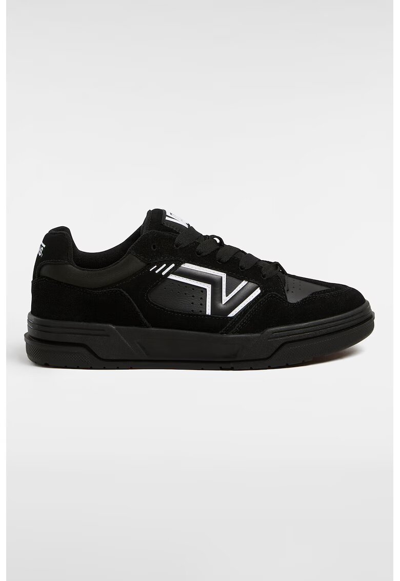 Vans Pantofi sport unisex de piele si piele intoarsa Upland - Negru/Alb optic