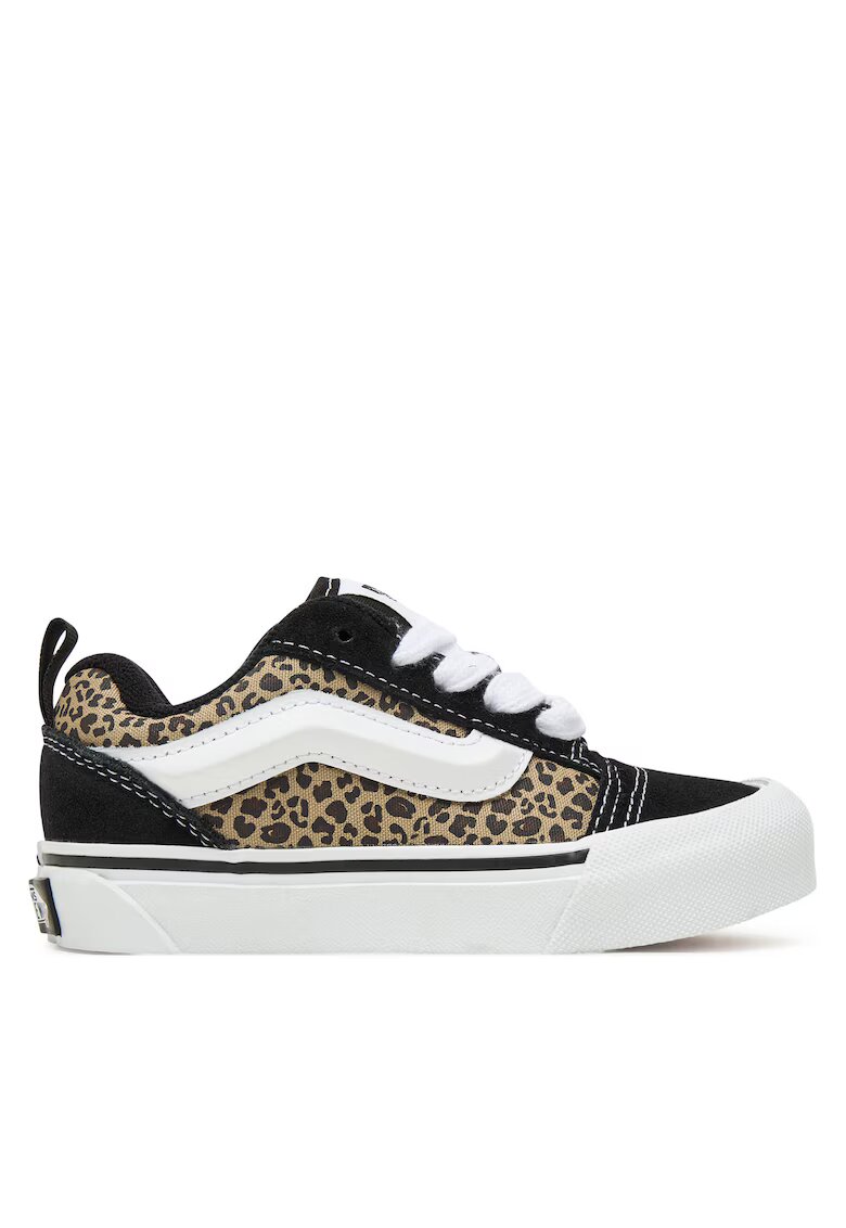 Vans Tenisi copii - model Knu Skool - piele naturala - negru/maro imprimeu leopard