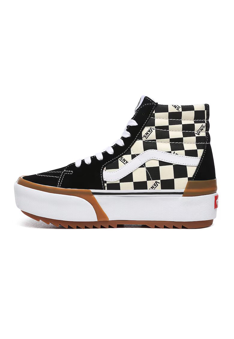 Vans Tenisi cu platforma si garnituri de piele intoarsa SK8-Hi Stacked - Negru/Crem
