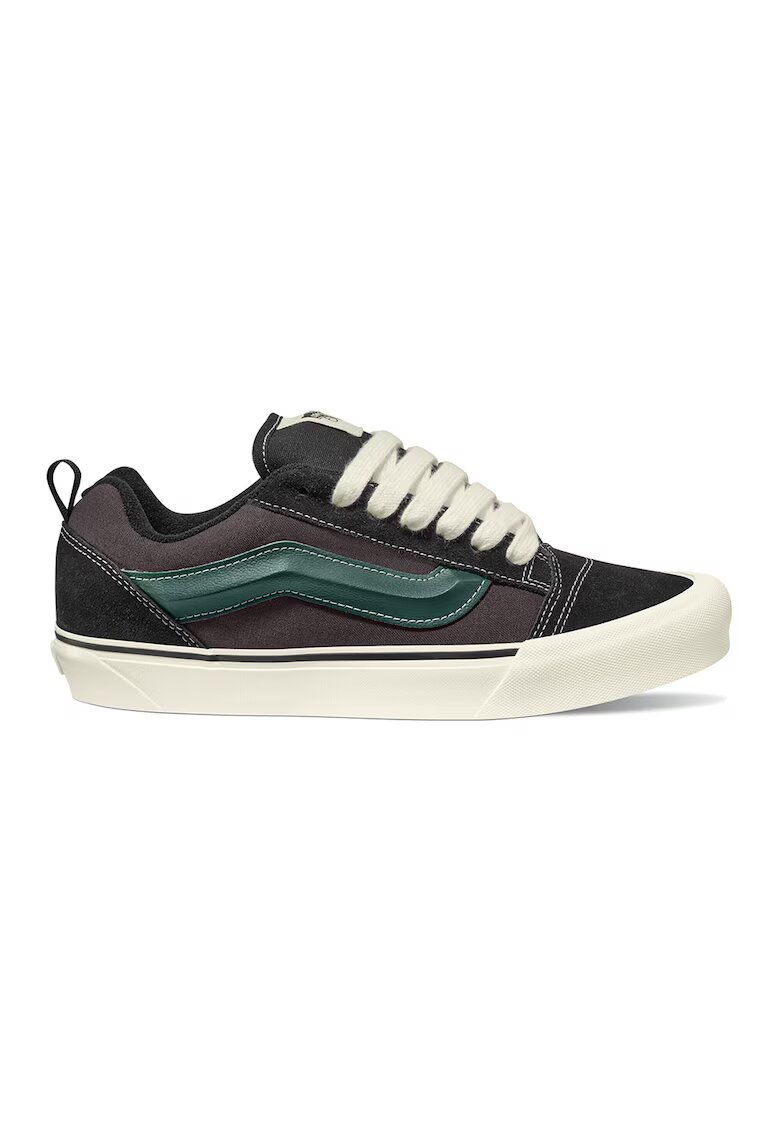 Vans Tenisi unisex din piele intoarsa cu aspect contrastant - Negru/Verde padure