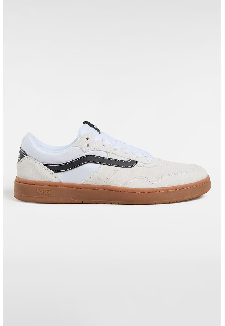 Vans Tenisi unisex din piele intoarsa cu logo - Alb/Negru/Crem