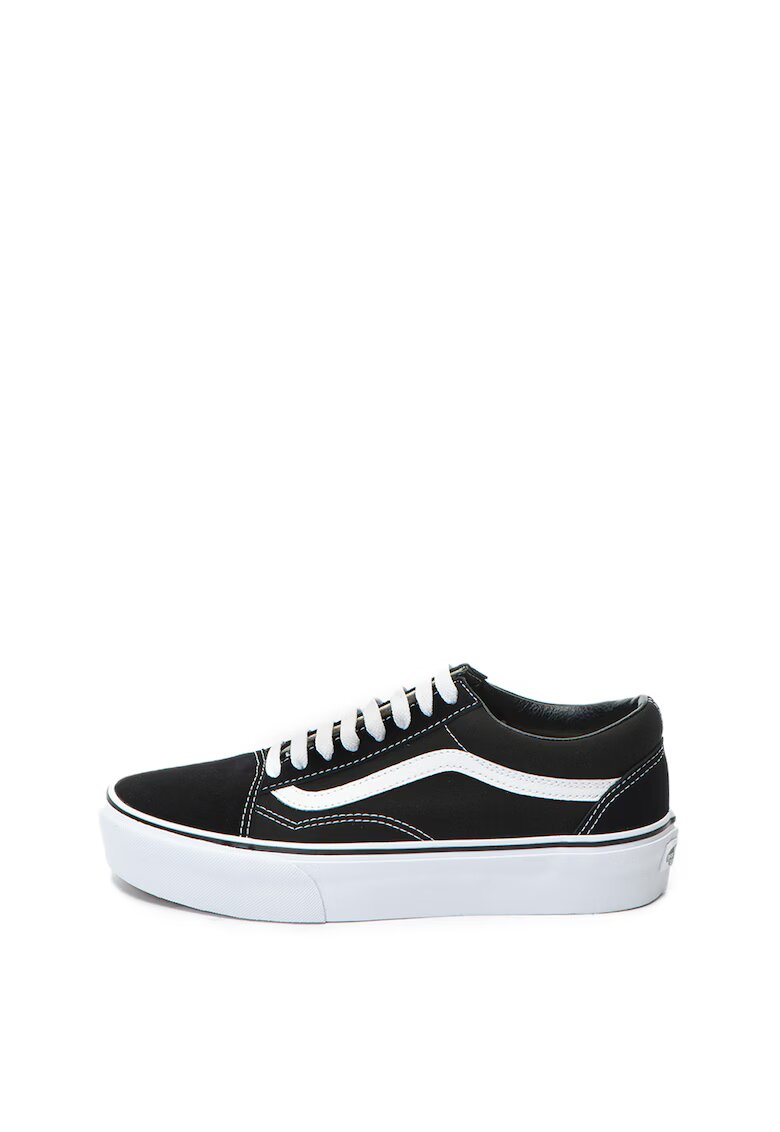 Vans Tenisi unisex flatform cu insertii de piele intoarsa Old Skool - Negru