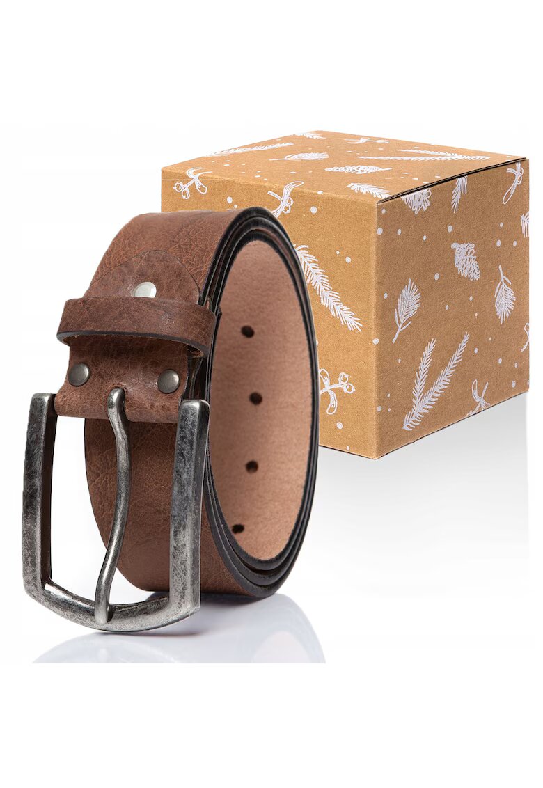 VANZETTI Curea Din Piele - Sopo-Van1004B - 100% Piele Naturala - Culoare: Maro - Latime: 4 -5 Cm - Lungime: 85 Cm - Maro -