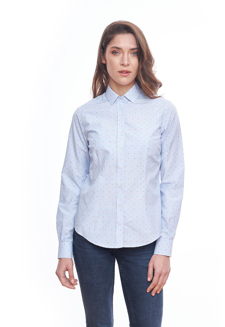 Vegea Camasa slim fit cu model - Albastru pastel/Albastru