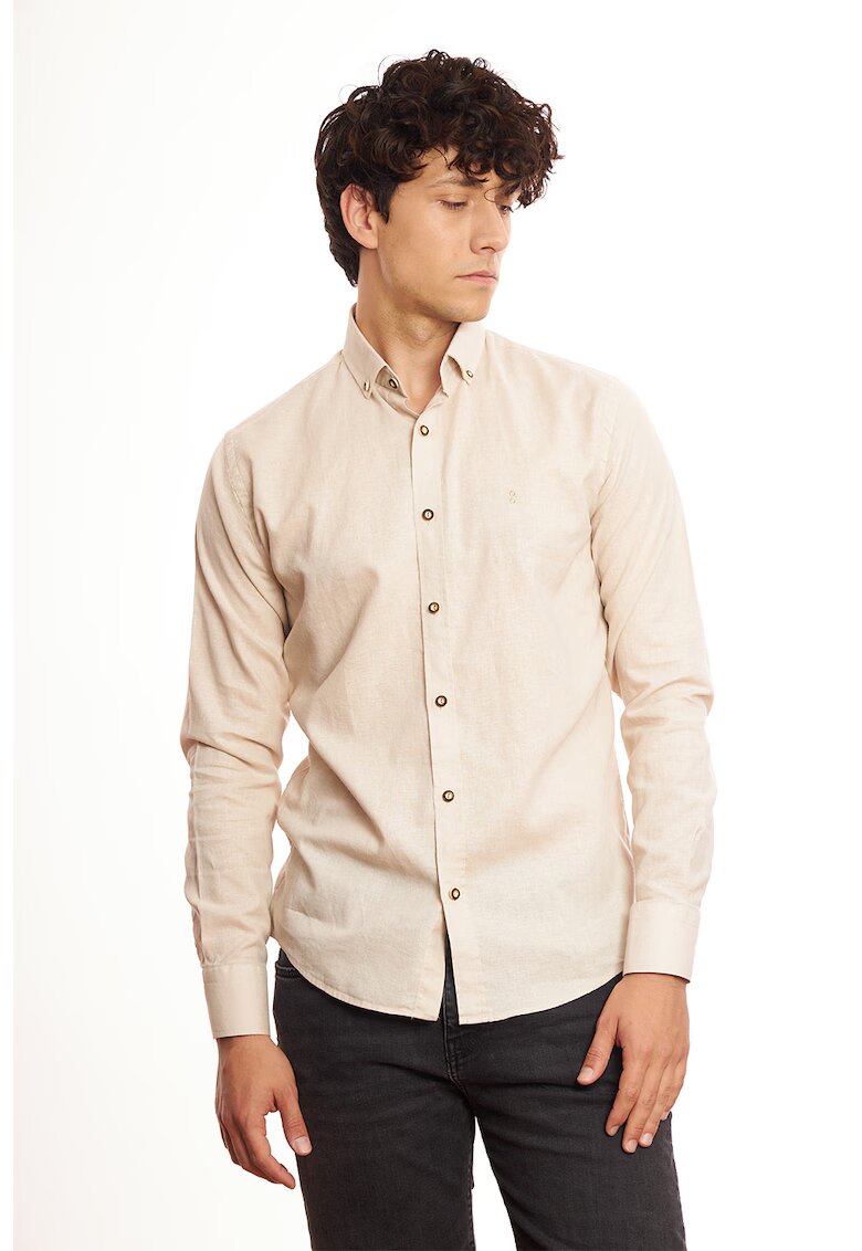 Vegea Camasa slim fit de in - Bej
