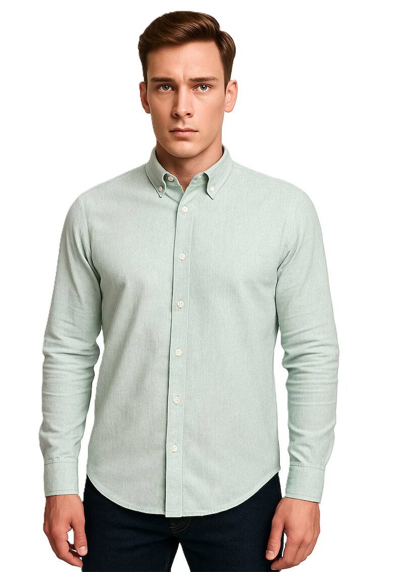 Vegea Camasa slim fit de in - Verde deschis