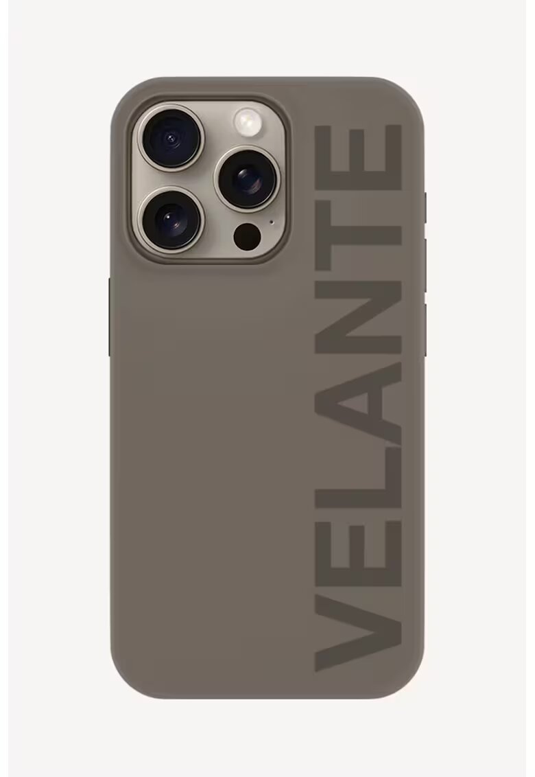 VELANTE OFFICIALE Husa unisex cu imprimeu logo pentru Iphone 15 Pro - Gri inchis