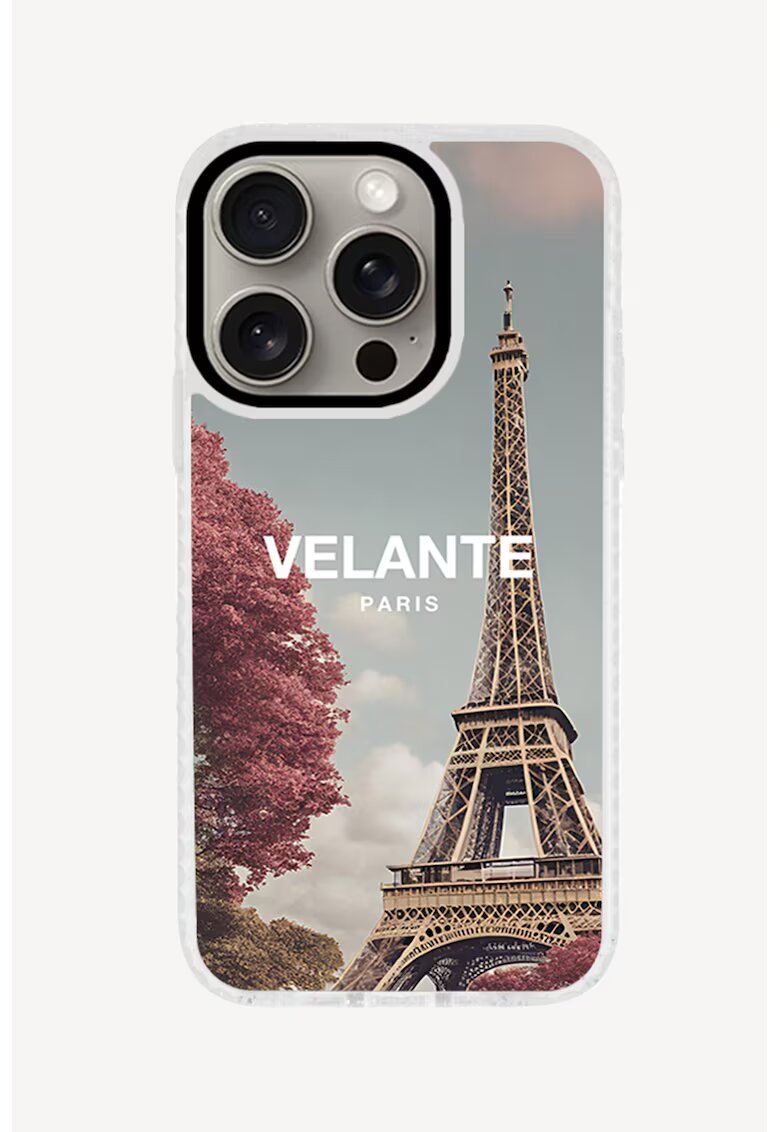 VELANTE OFFICIALE Husa unisex de protectie pentru iPhone 15 Pro - Galben/Roz/Albastru