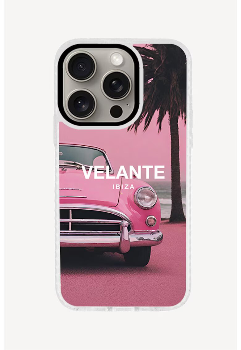 VELANTE OFFICIALE Husa unisex de protectie pentru iPhone 15 Pro - Negru/Roz
