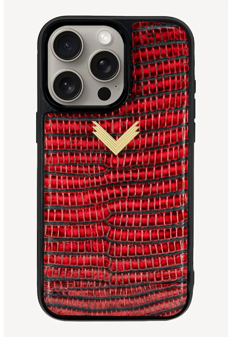VELANTE OFFICIALE Husa unisex din piele pentru Iphone 15 Pro Max - Caramiziu