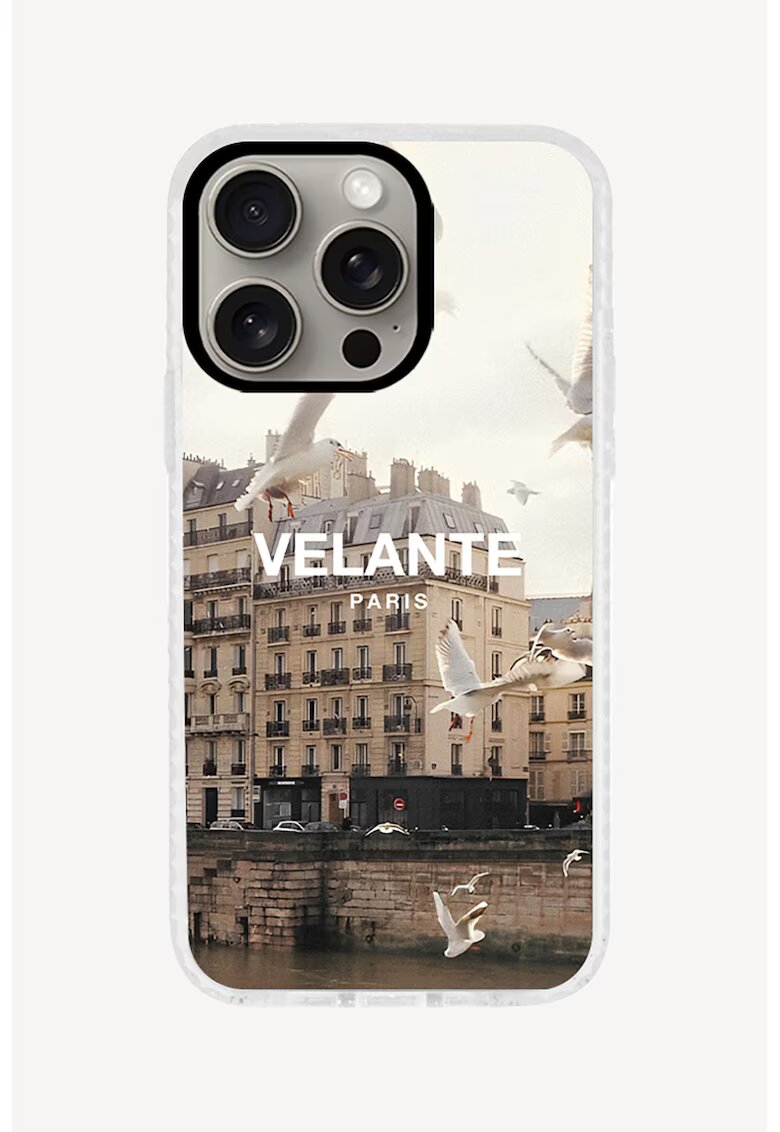 VELANTE SPORT Husa unisex pentru telefon iPhone 15 Pro Max - Maro/Alb murdar