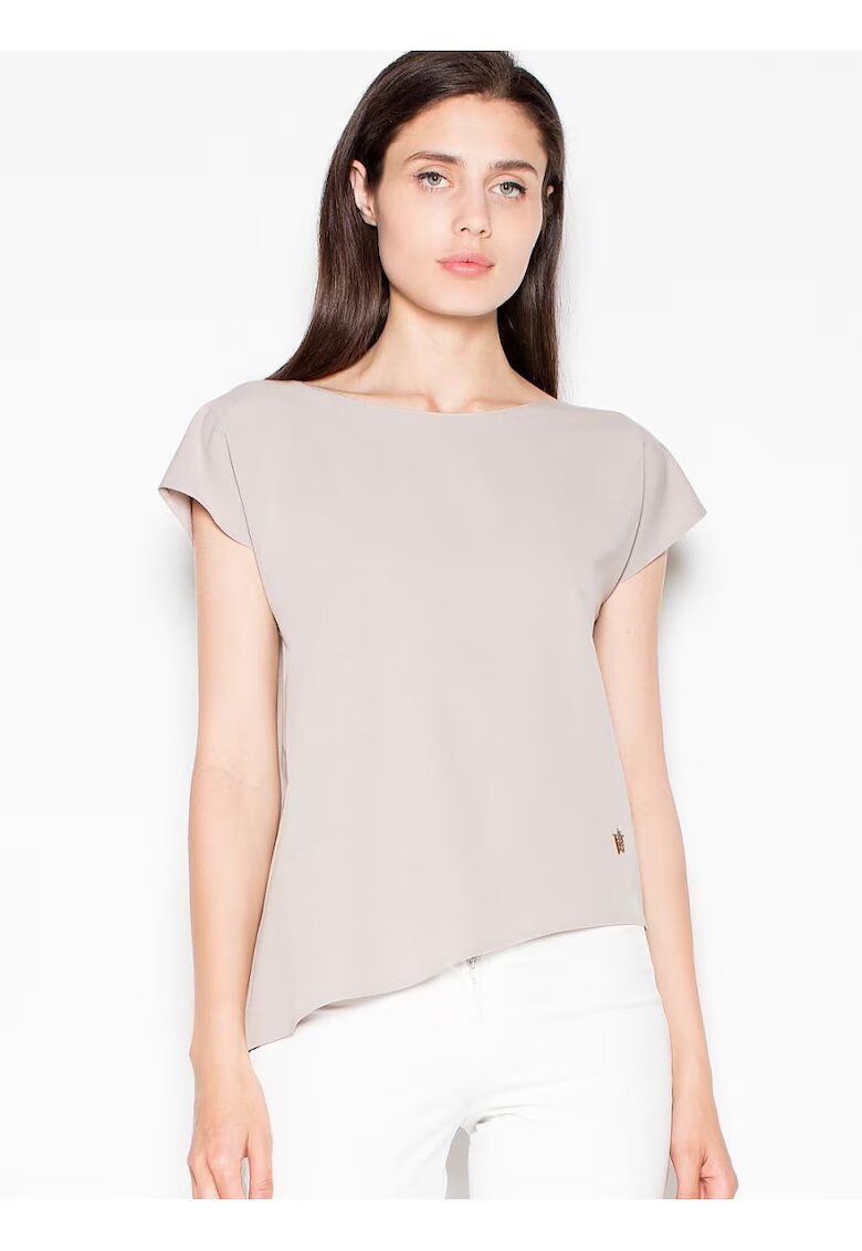 Venaton Bluza dama - asimetrica - bej - poliester 65% - viscoza 35%