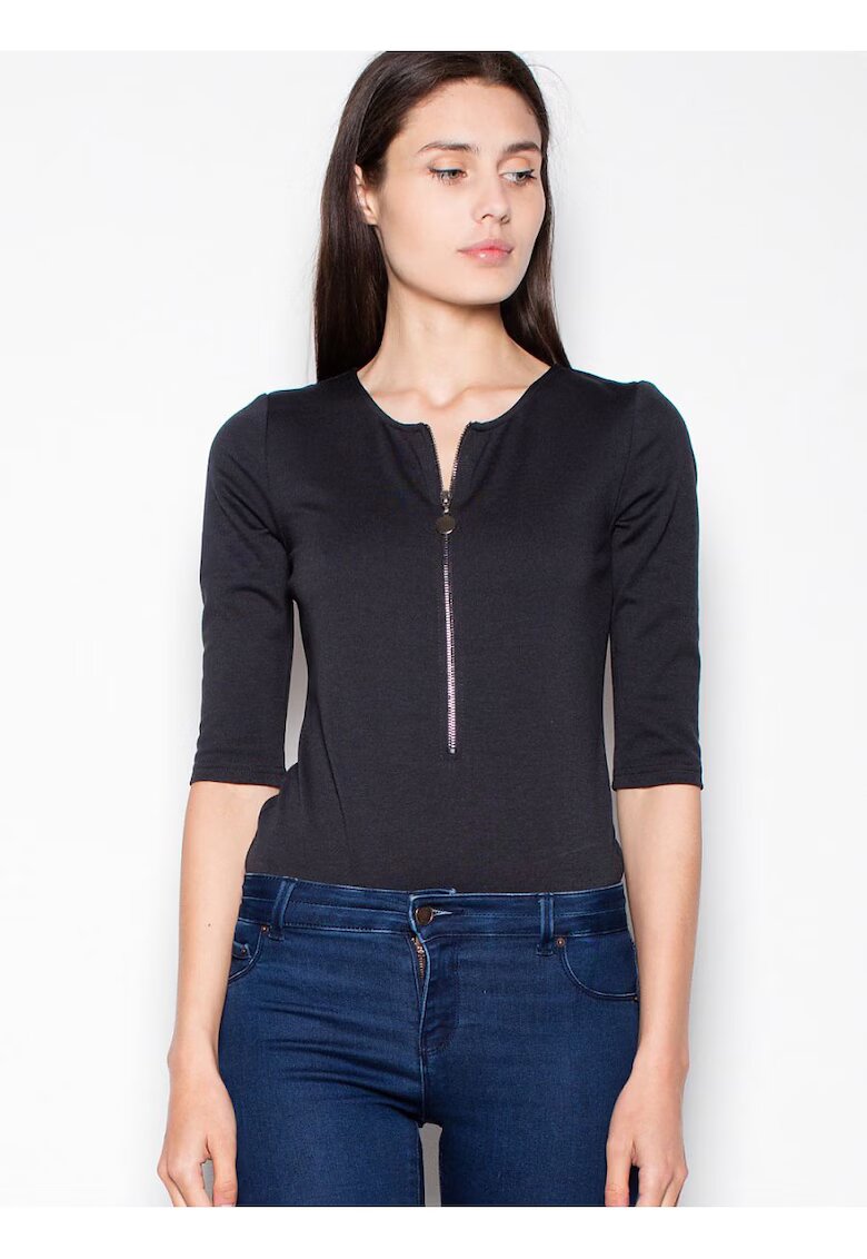 Venaton Bluza dama - neagra - cu maneci 3/4 - din viscoza.