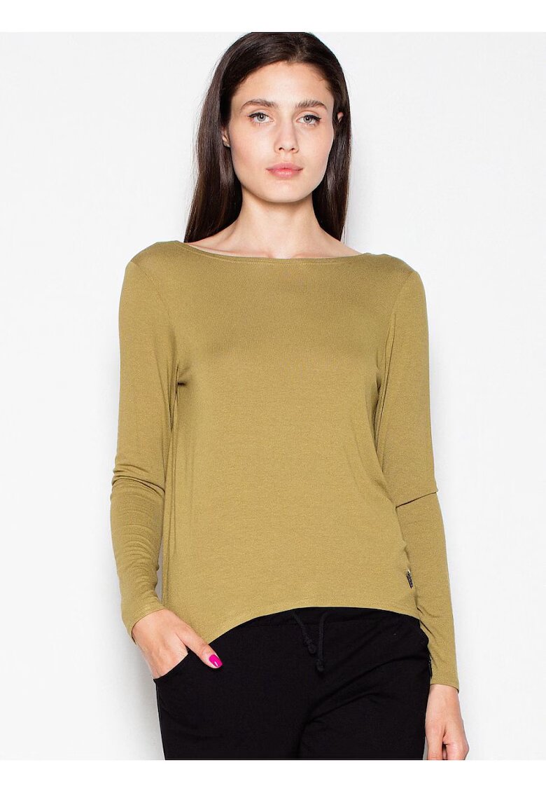 Venaton Bluza dama - scurta - cu maneci lungi - verde - viscoza