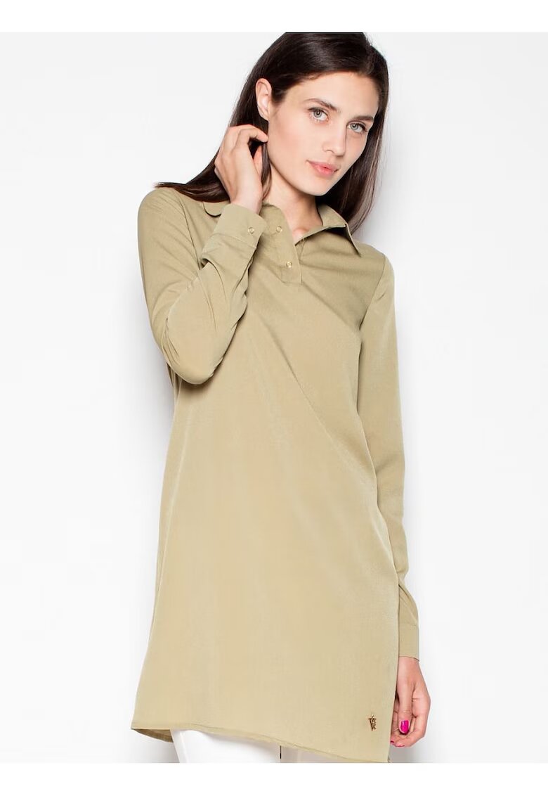 Venaton Bluza dama tricot confortabil - maneci lungi - verde - poliester