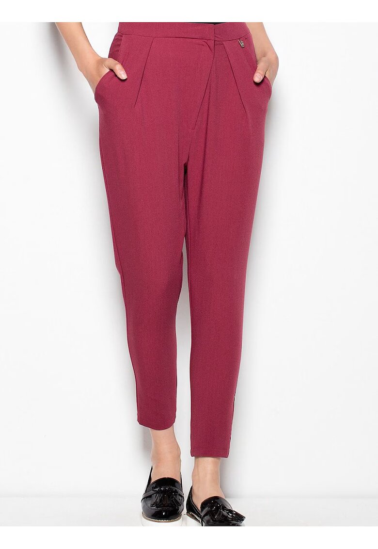 Venaton Pantaloni dama conici - confortabili - rosii - poliester