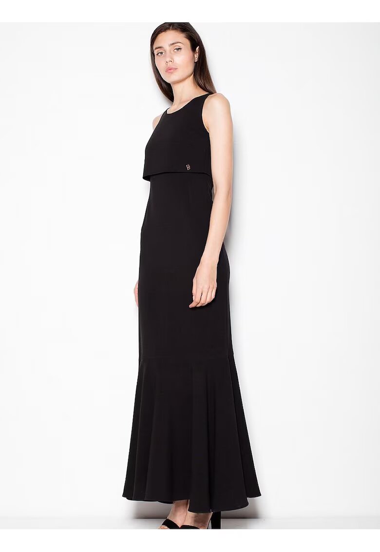 Venaton Rochie lunga neagra - elastan - poliester - viscoza