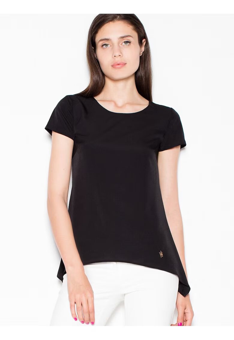 Venaton Tricou dama negru - material usor - cu parti extinse -